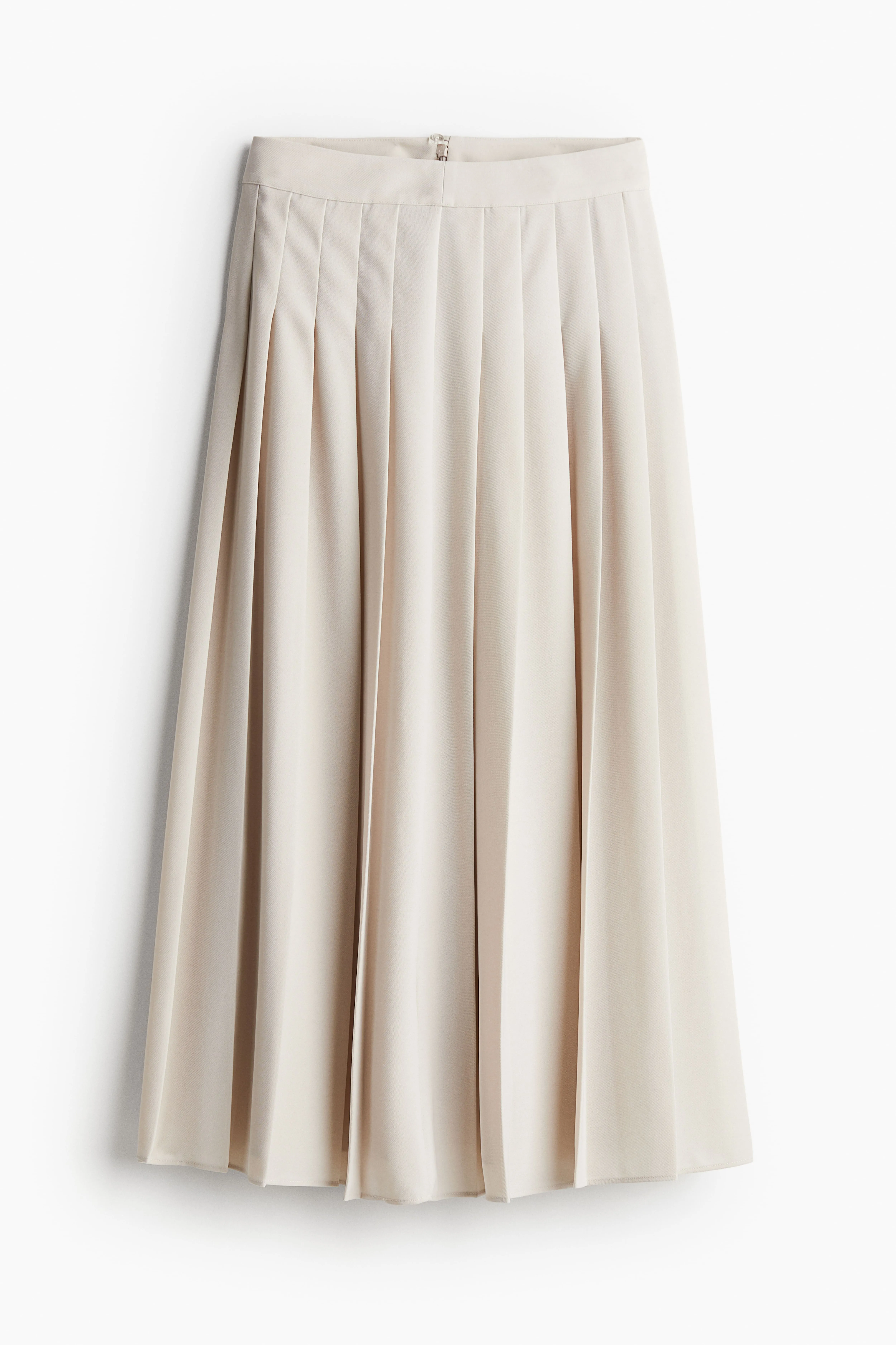 Pleated skirt - High waist - Long - Light beige - Ladies | H&M GB