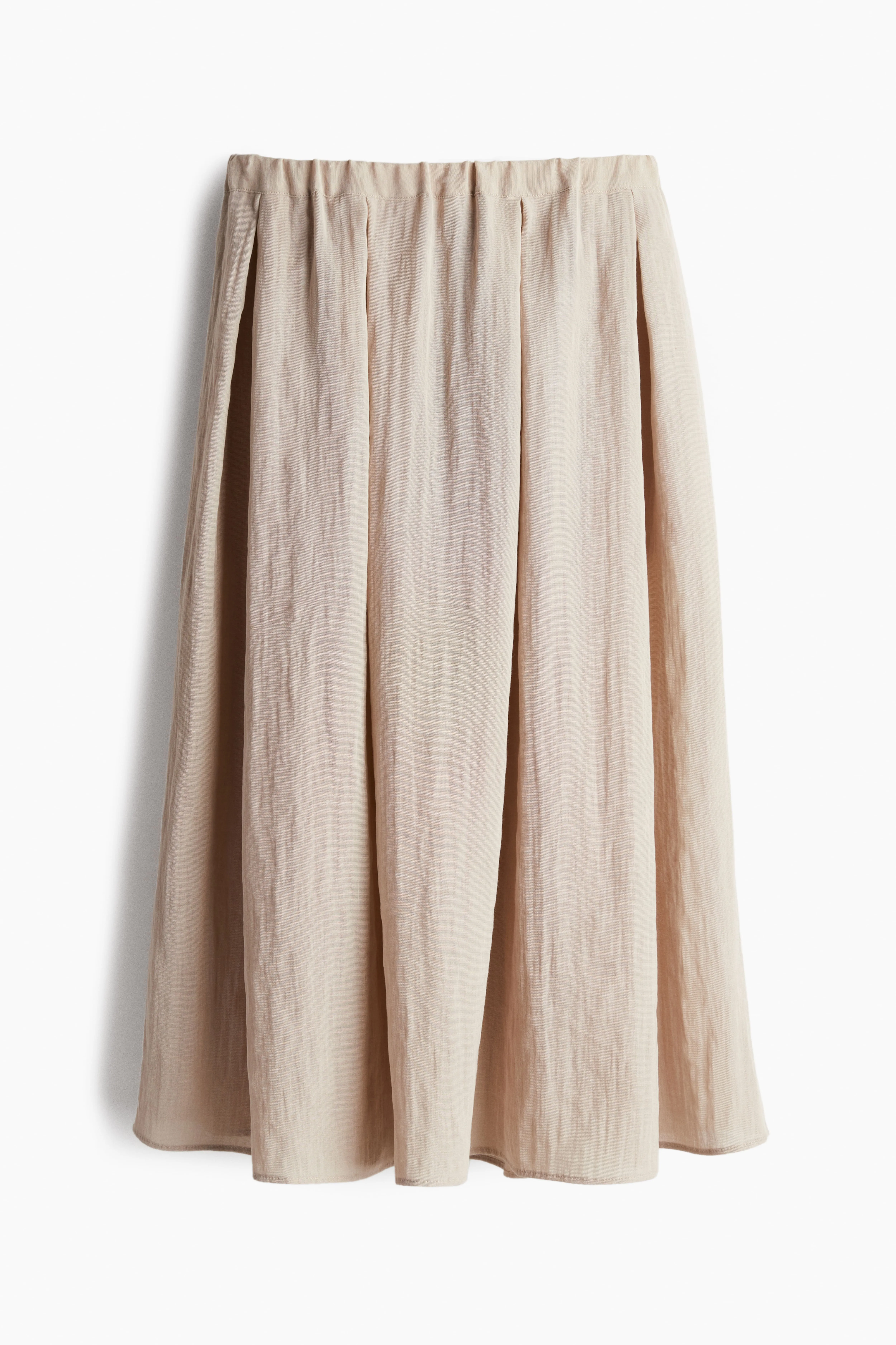 Pleated skirt - High waist - Midi - Light beige - Ladies | H&M GB