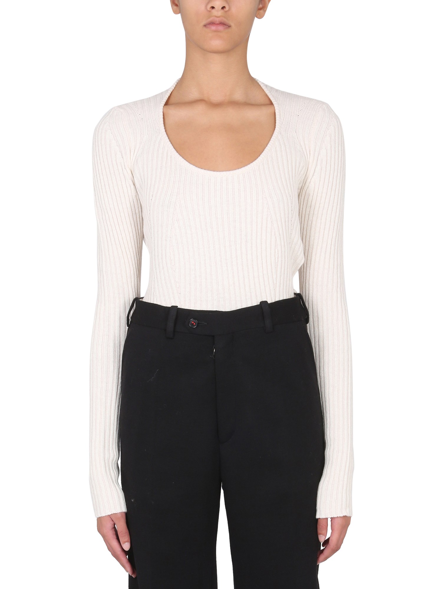 PROENZA SCHOULER WHITE LABEL    BRAIDED RIBBED CREW NECK KNIT