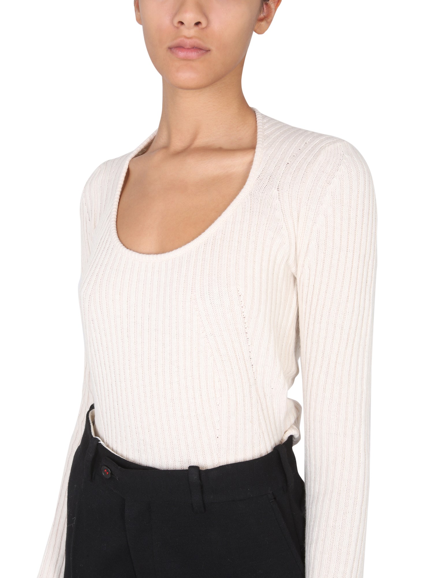 PROENZA SCHOULER WHITE LABEL    BRAIDED RIBBED CREW NECK KNIT