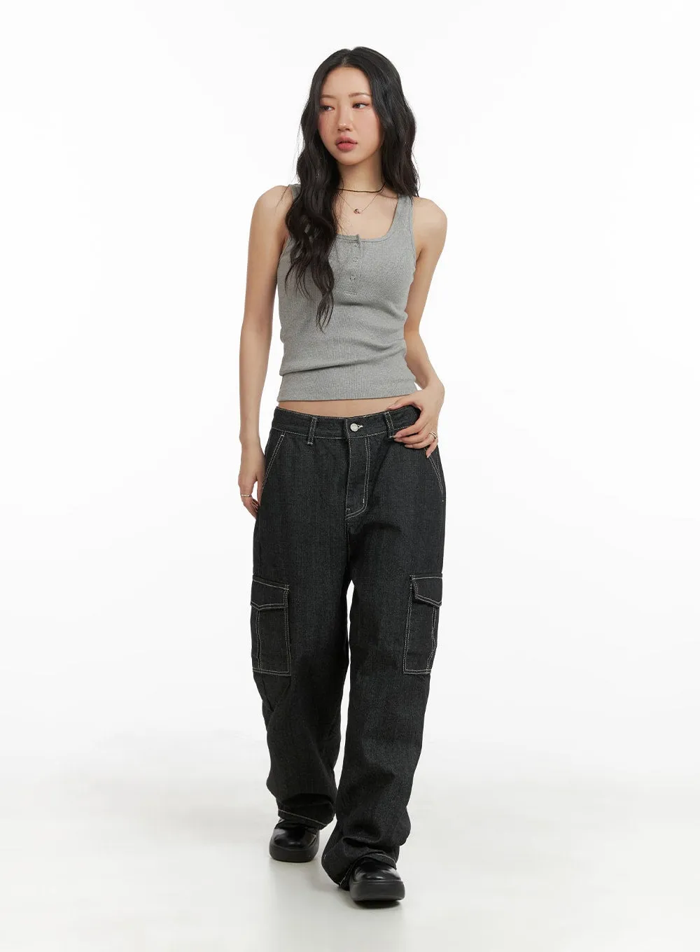 Recycled Cargo Baggy Jeans (Unisex) CM425