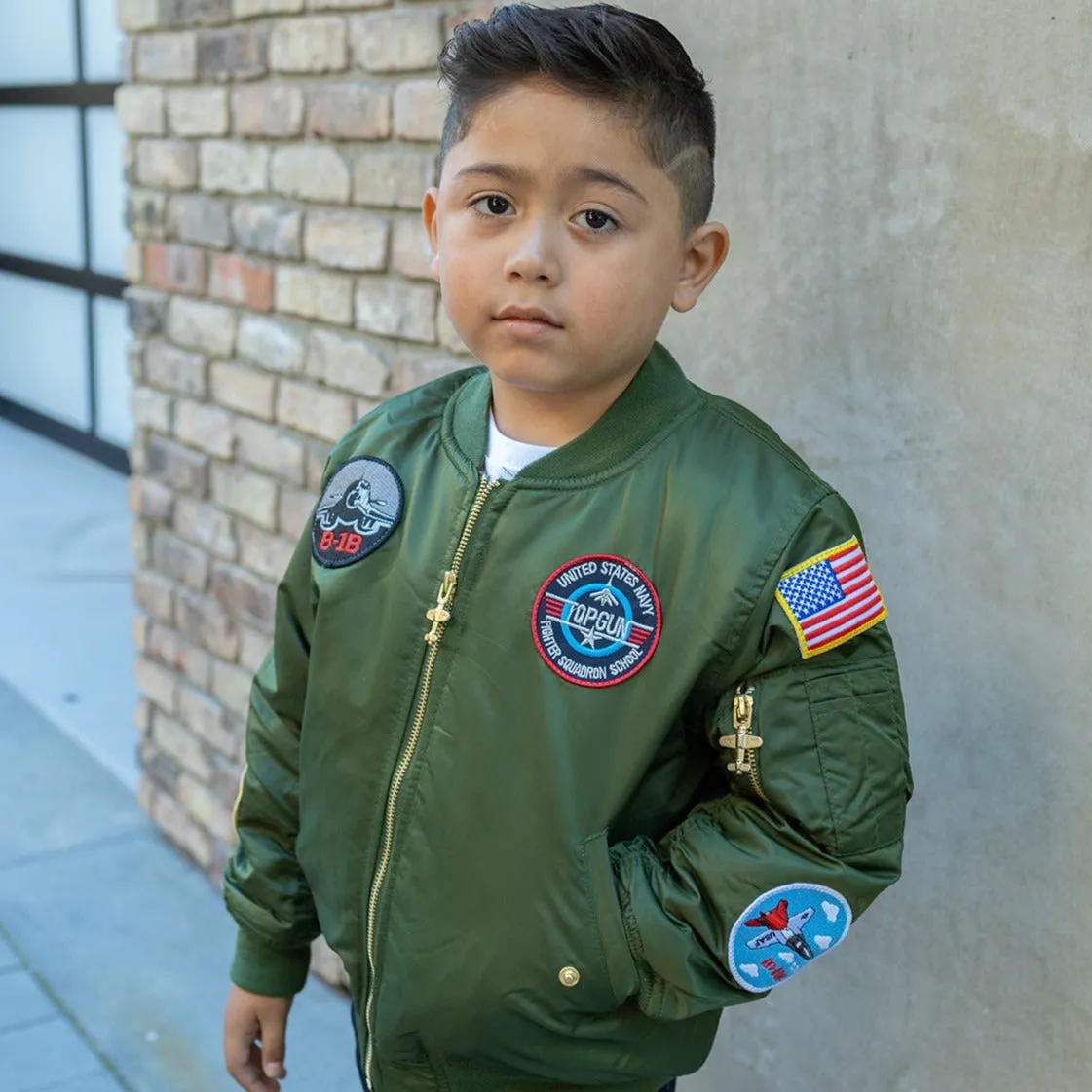 Sage Green Kids MA-1 Flight Jacket