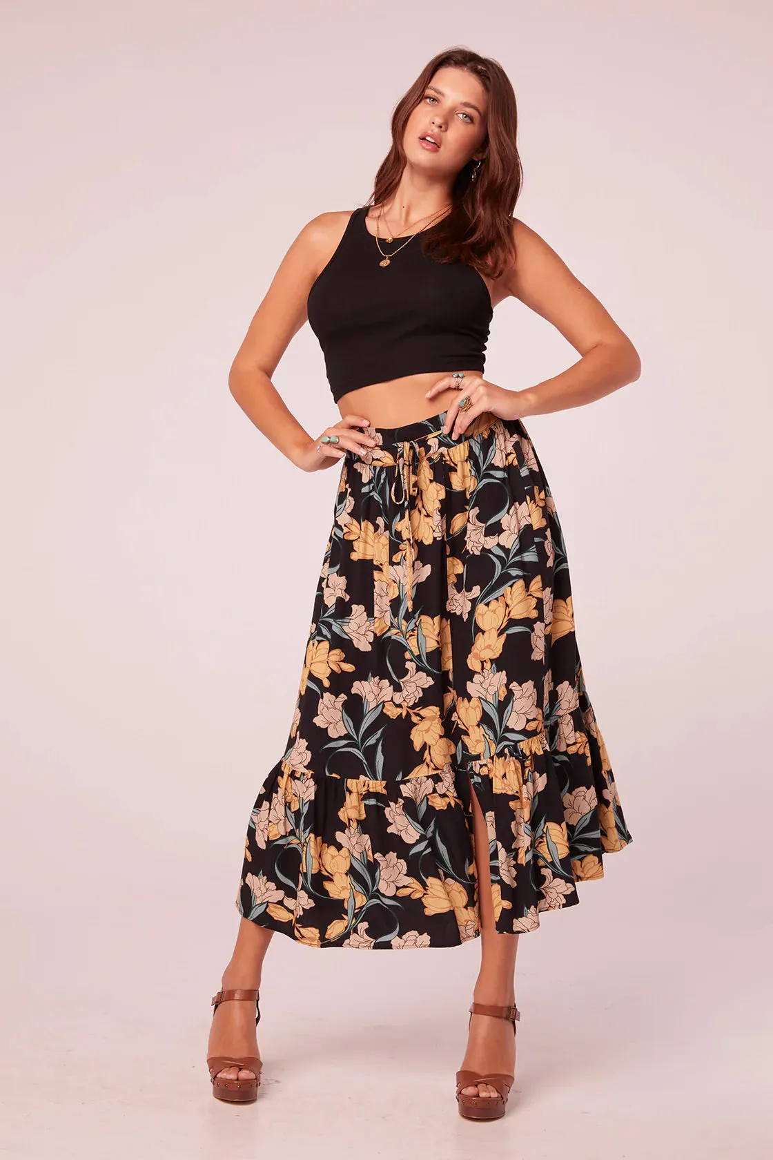 Saranya Floral Midi Skirt