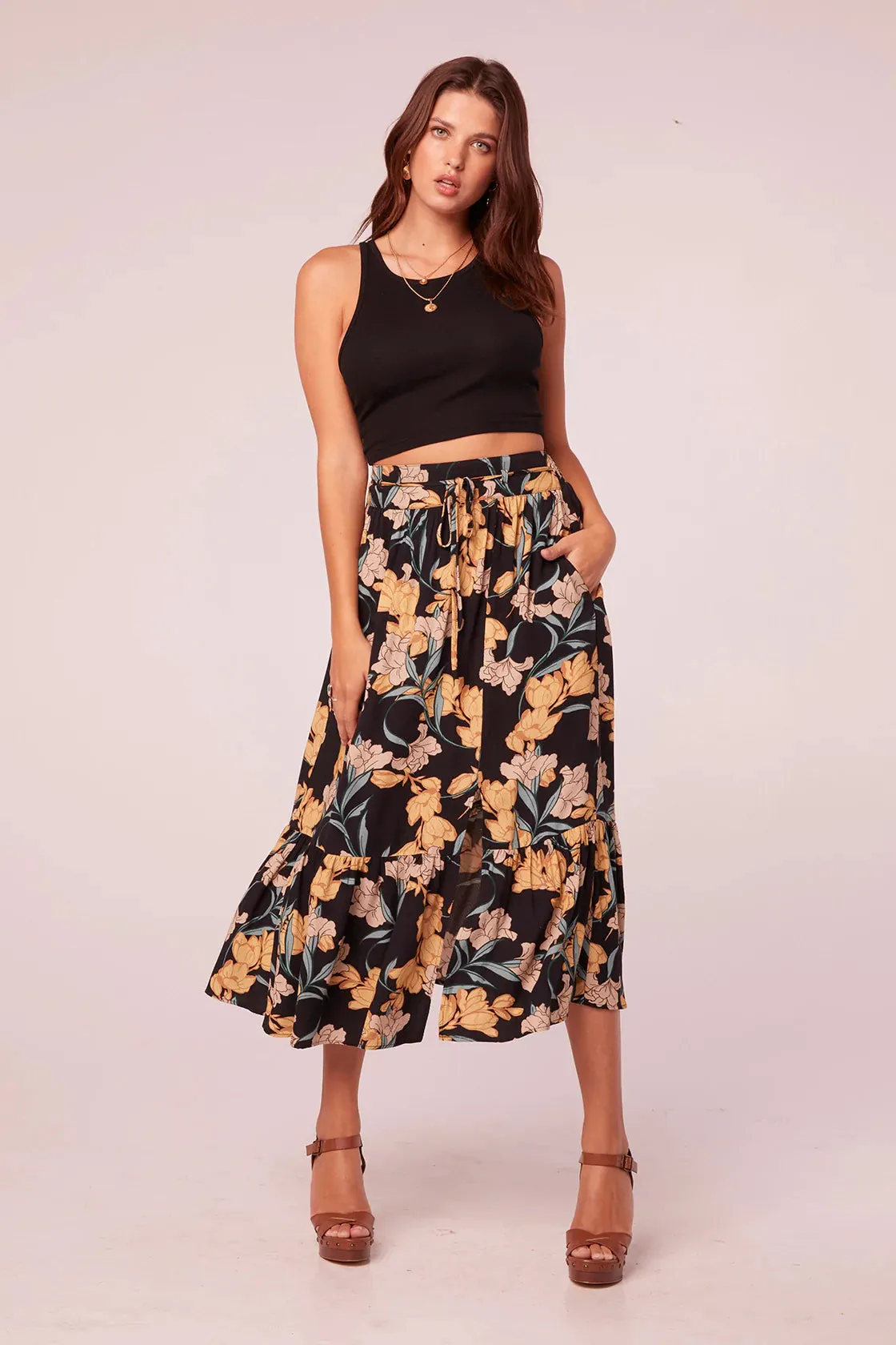 Saranya Floral Midi Skirt