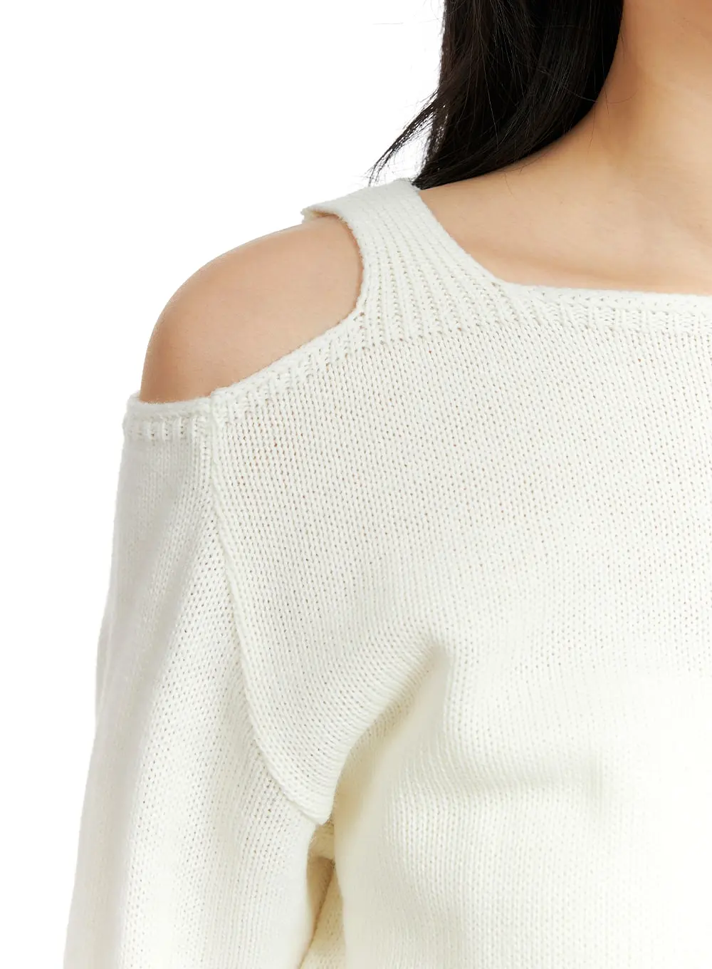 Soft Knit One Shoulder Long Sleeve OM411