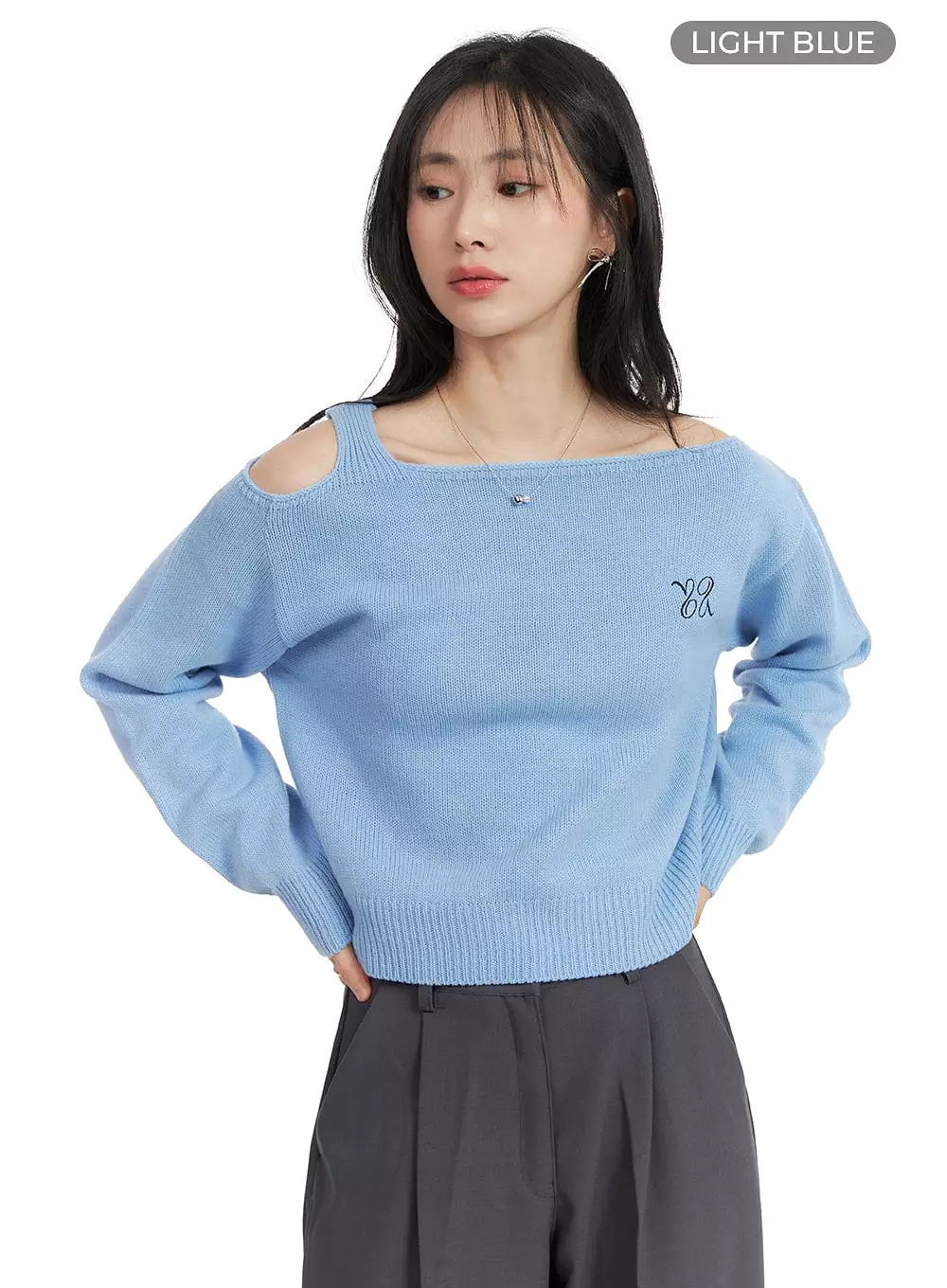 Soft Knit One Shoulder Long Sleeve OM411