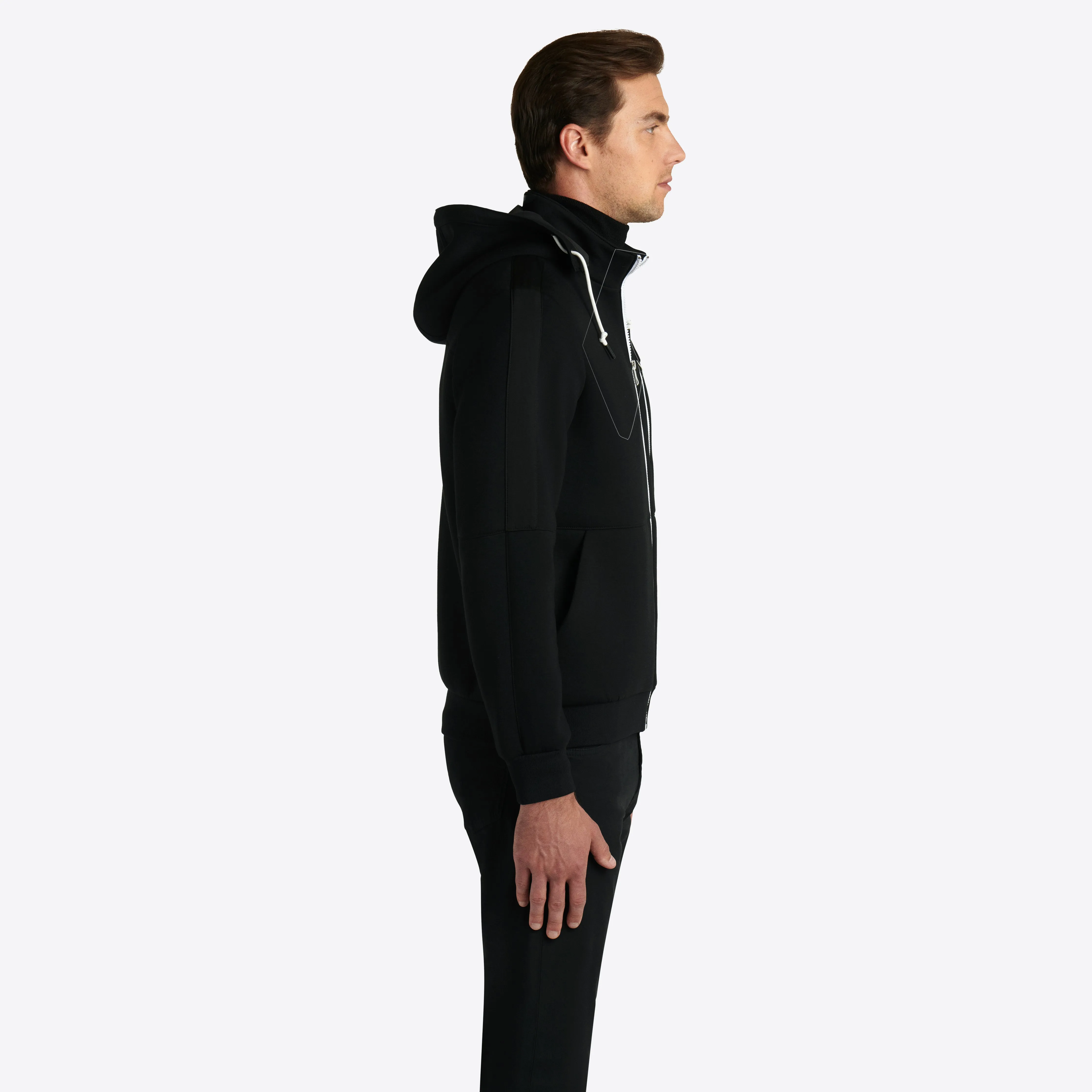 Solid Full Zip Mock Neck Jacket