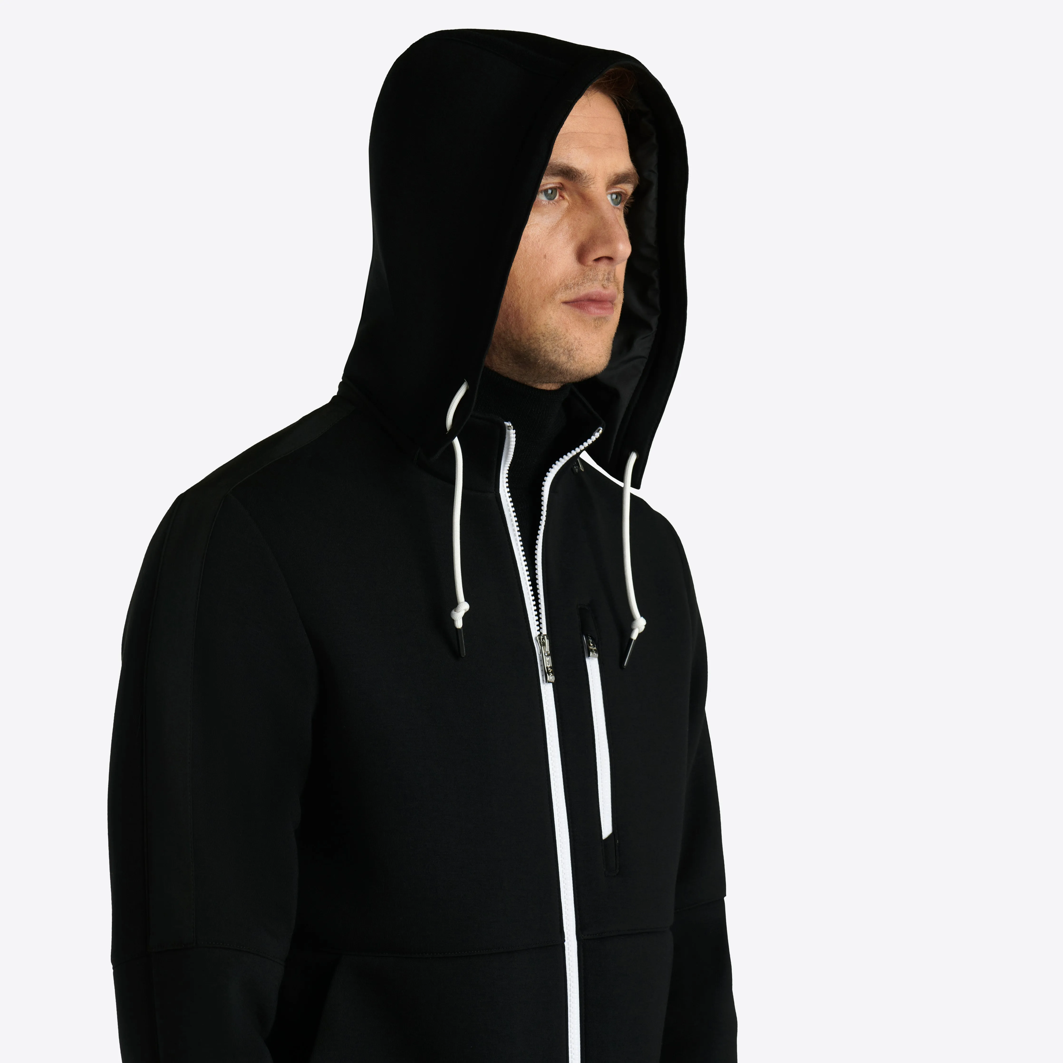 Solid Full Zip Mock Neck Jacket