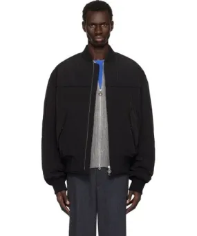 Solid Homme Black Biker Bomber Jacket