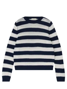 Stripe Crew Sweater - Navy/Cream