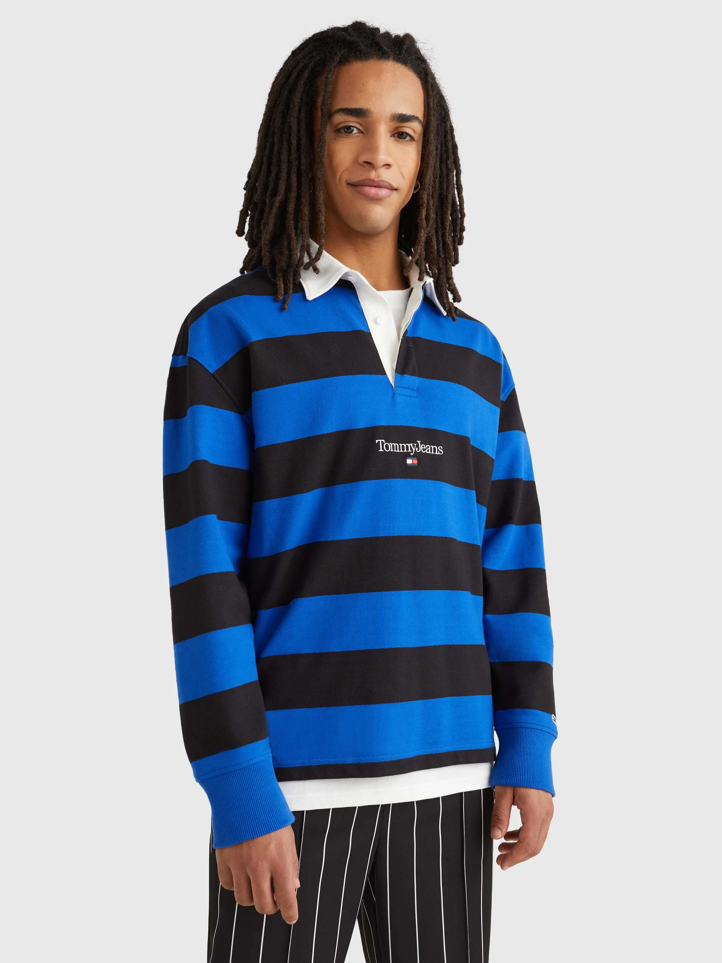 Stripe Relaxed Fit Rugby Shirt | Sweatshirts & Hoodies | Tommy Jeans