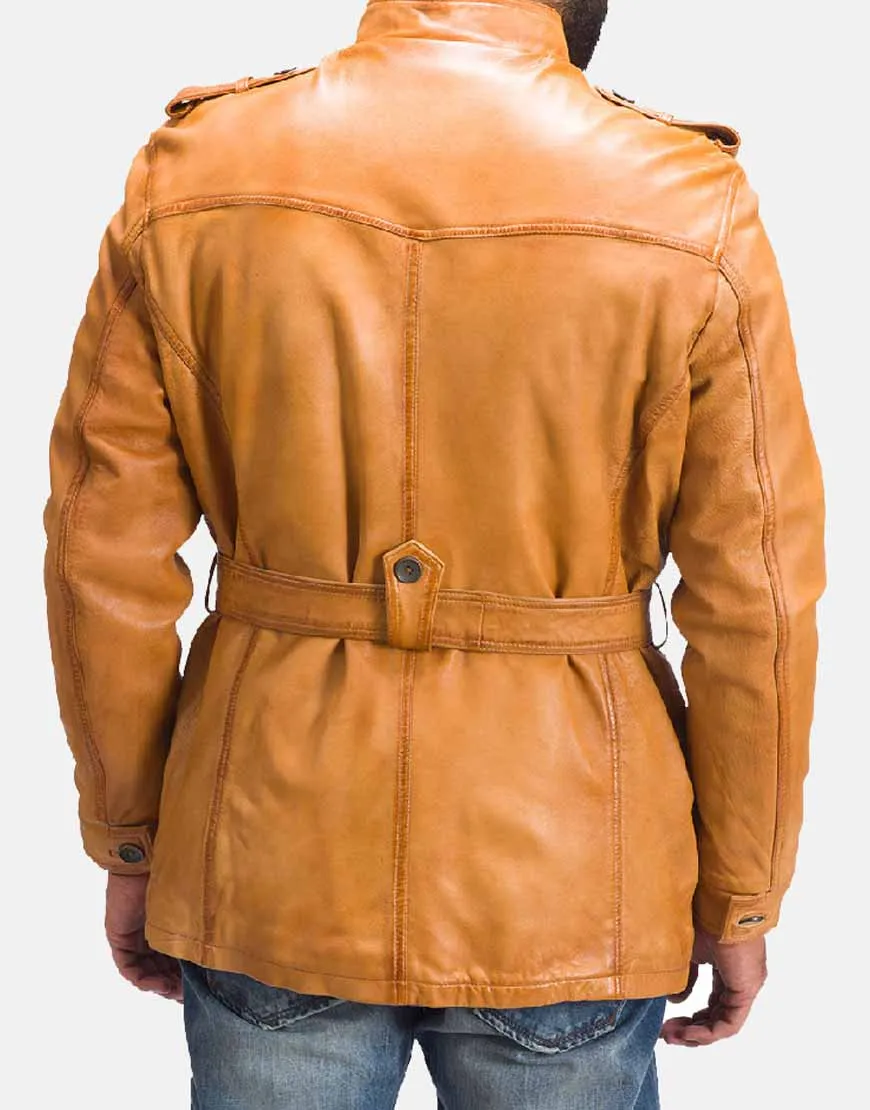 Tan Brown Fur Leather Jacket - Ujackets