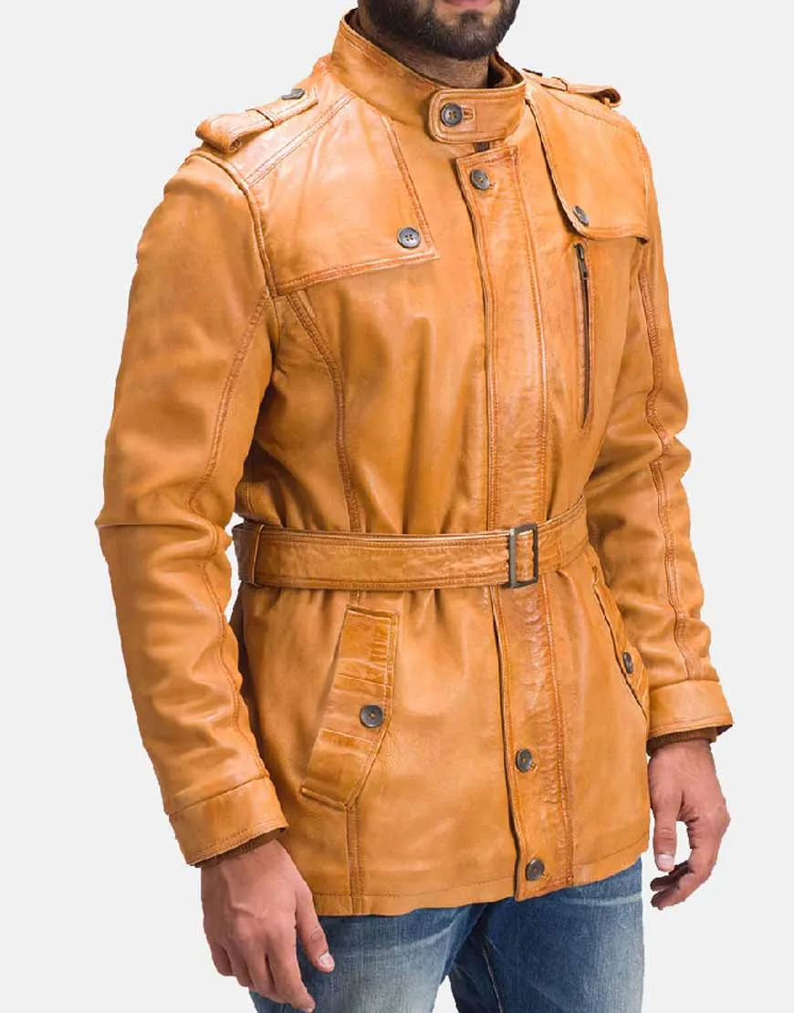 Tan Brown Fur Leather Jacket - Ujackets