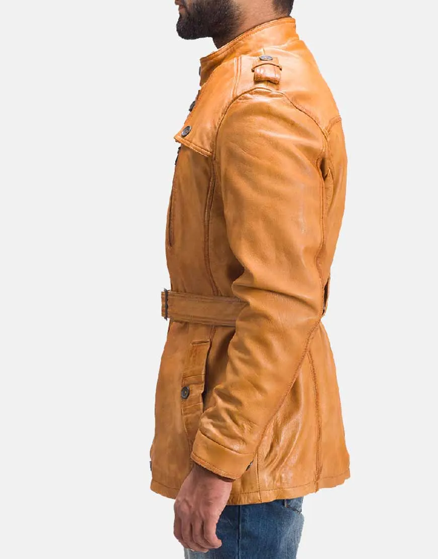 Tan Brown Fur Leather Jacket - Ujackets