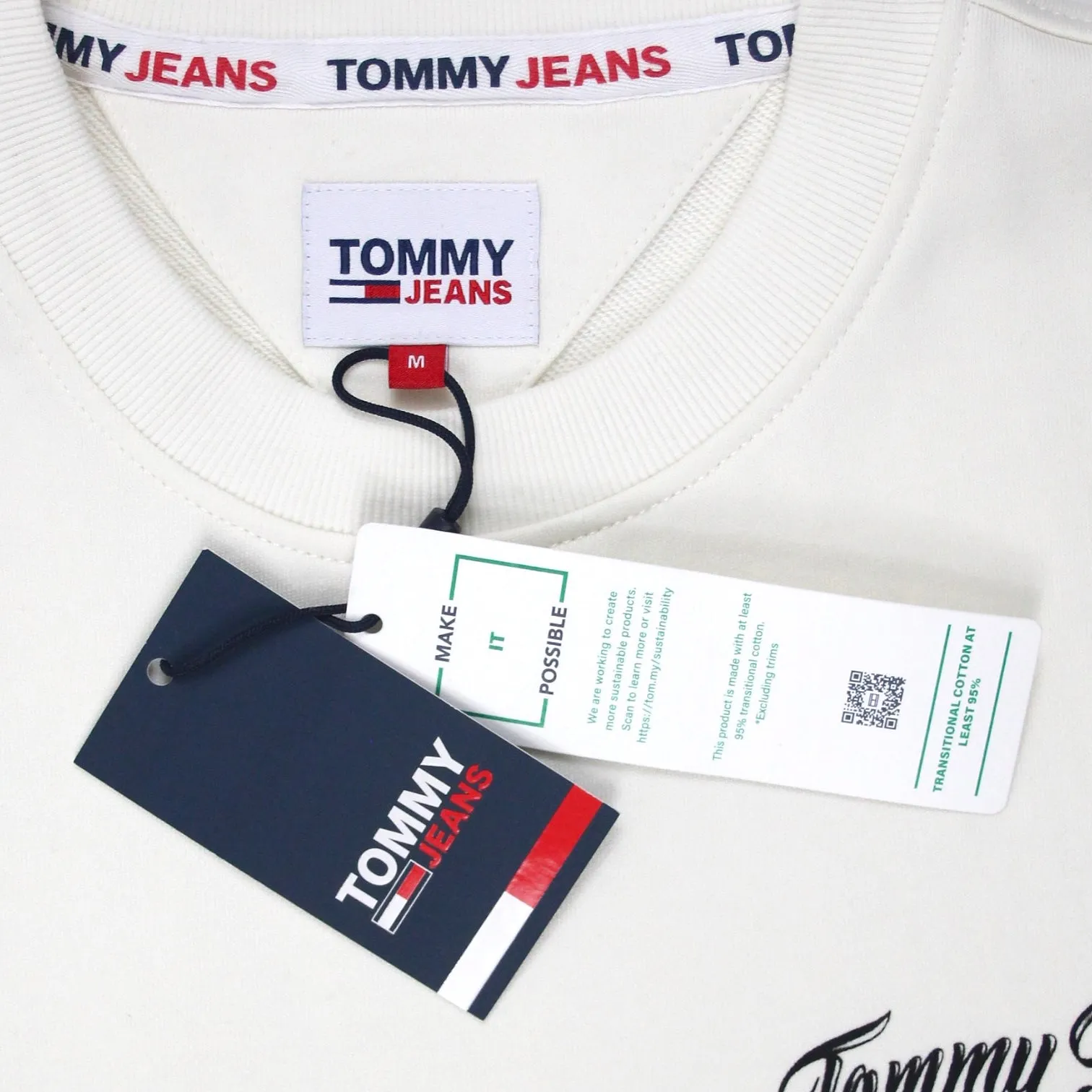 Tommy Jeans Cream Vintage City Sweat Shirt