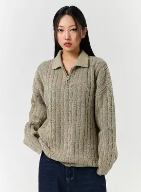 Unisex Weave Knit Zipped Sweatshirt CD328