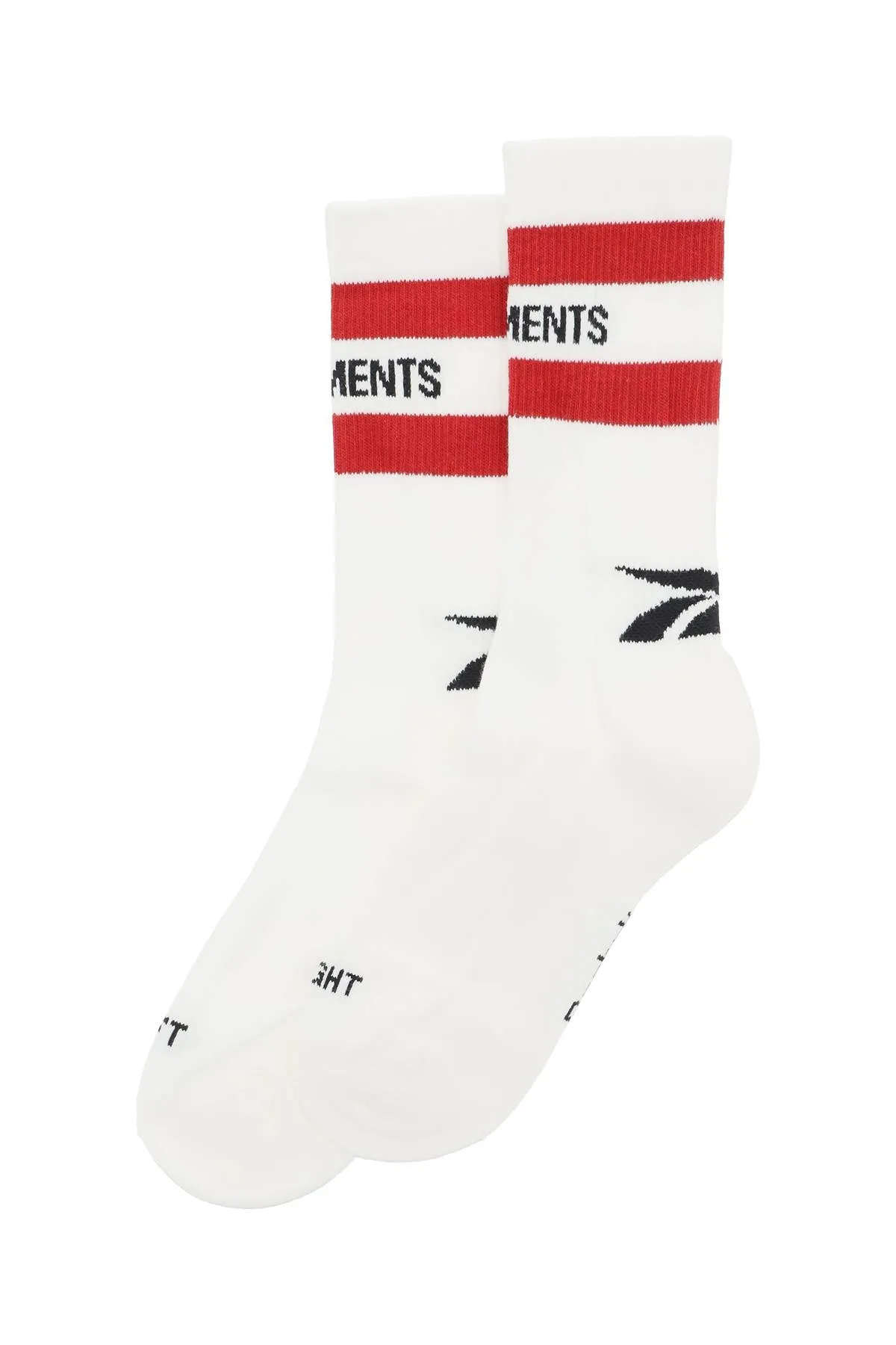 Vetements X Reebok Logo Intarsia Ribbed Socks