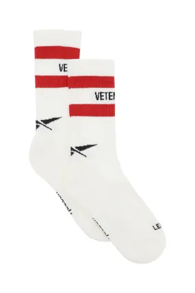 Vetements X Reebok Logo Intarsia Ribbed Socks