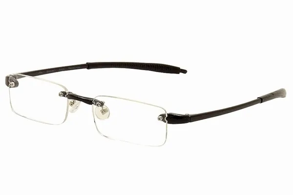 VisuaLites Vis1 Reading Glasses Men's Black Rimless +1.00