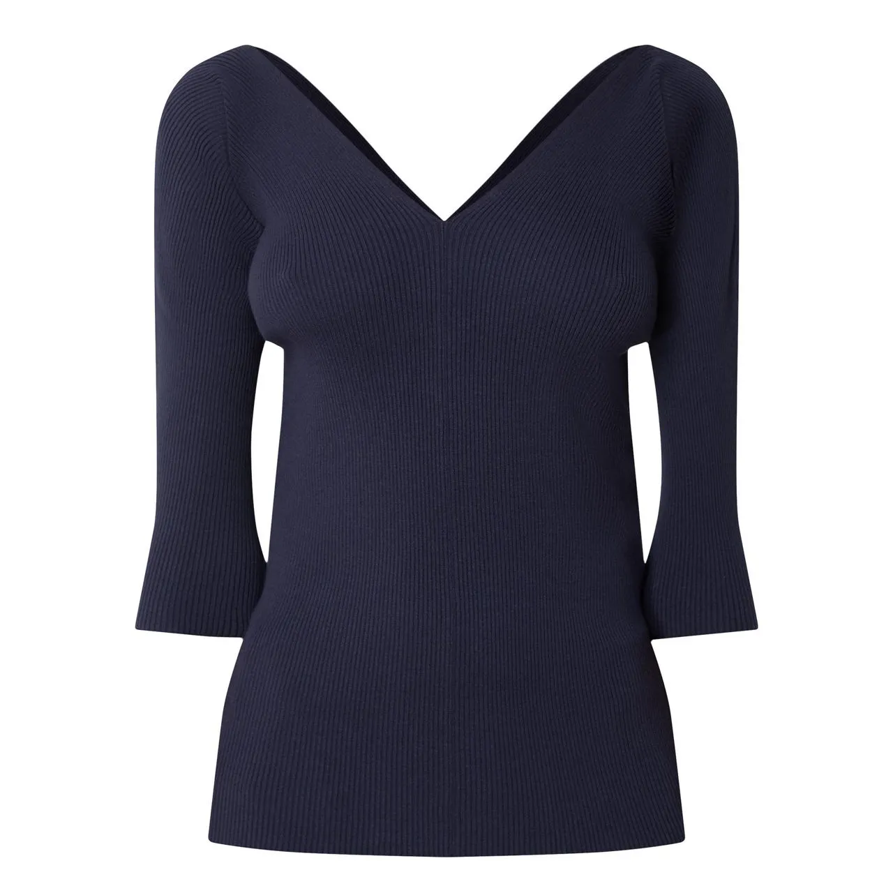 WEEKEND MAX MARA Oceano Fine Ribbed Sweater - Navy