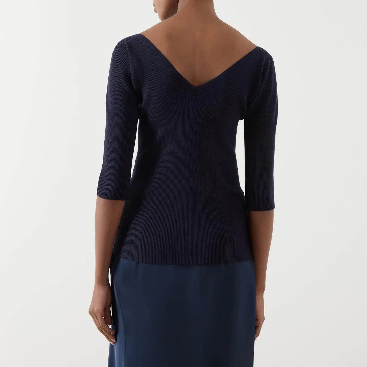 WEEKEND MAX MARA Oceano Fine Ribbed Sweater - Navy