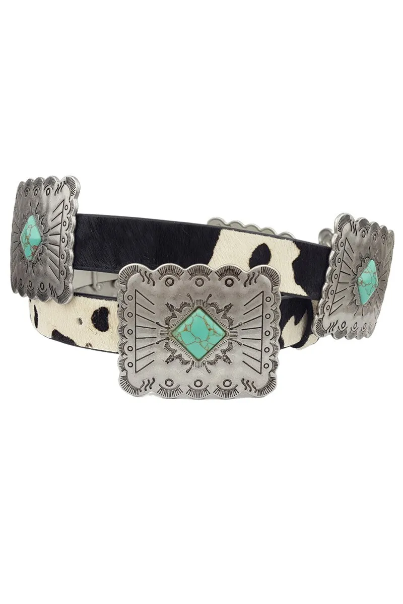 Western Cow Hair Leather Belt