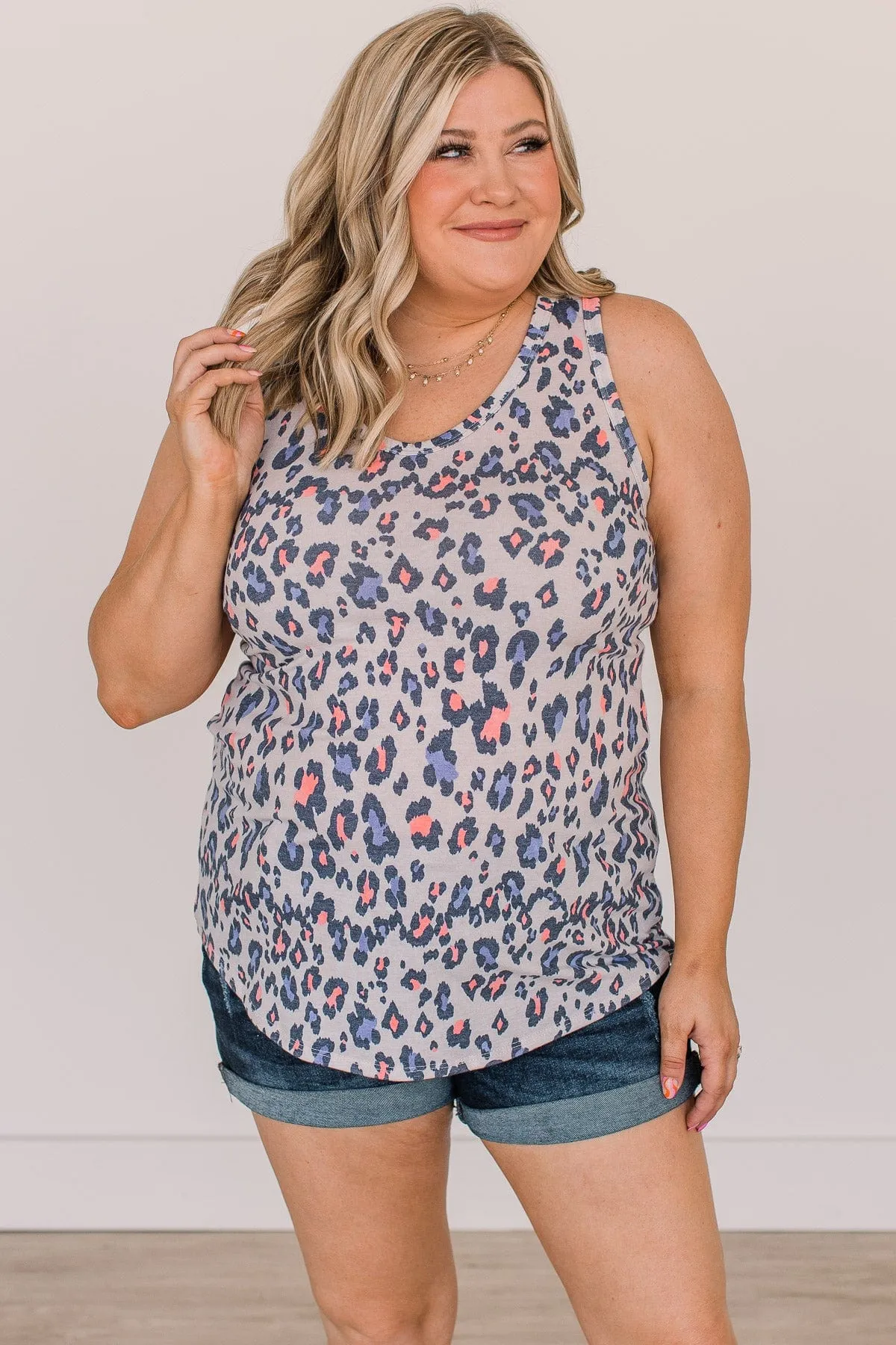 Wildest Wishes Leopard Print Tank Top- Light Beige