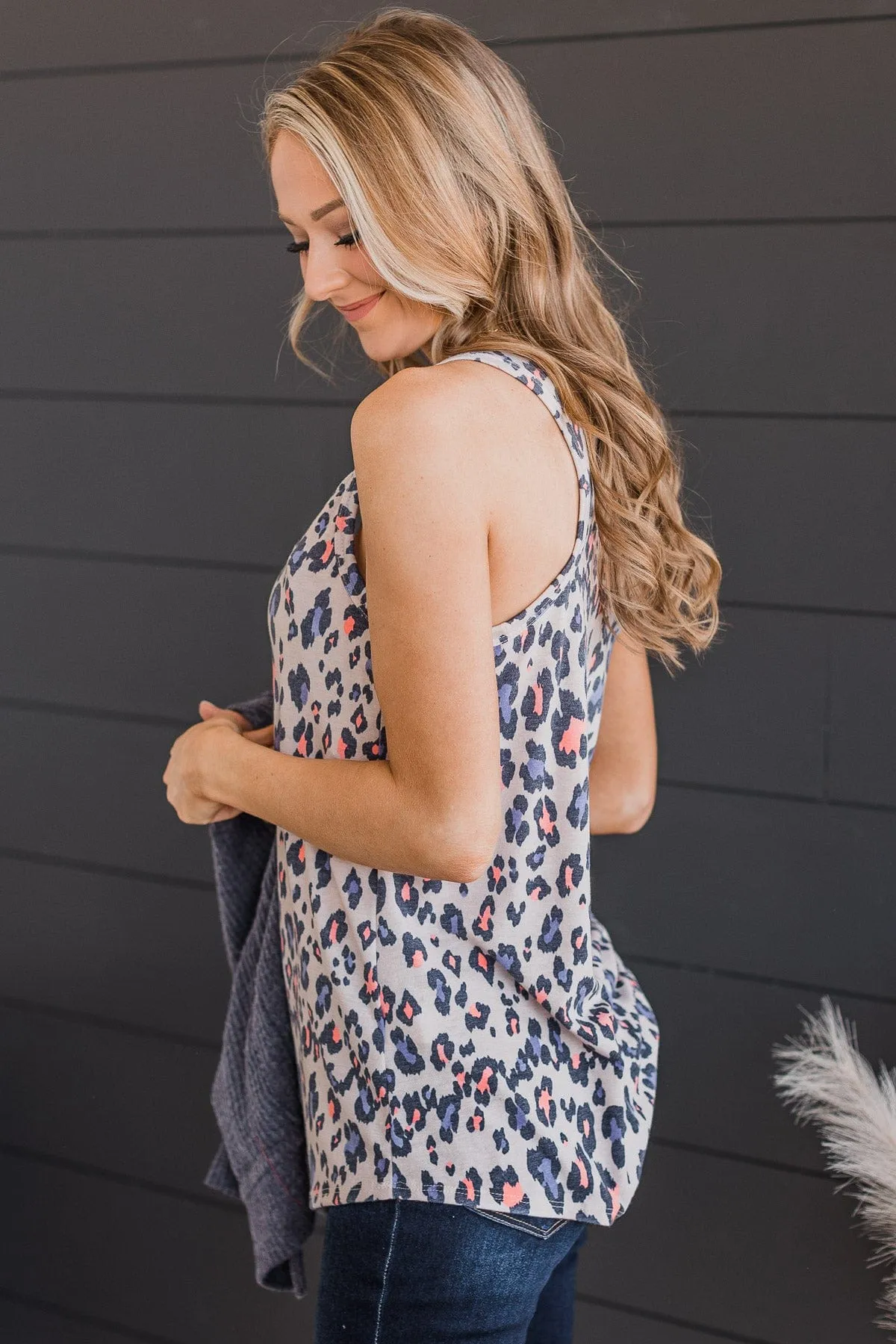 Wildest Wishes Leopard Print Tank Top- Light Beige