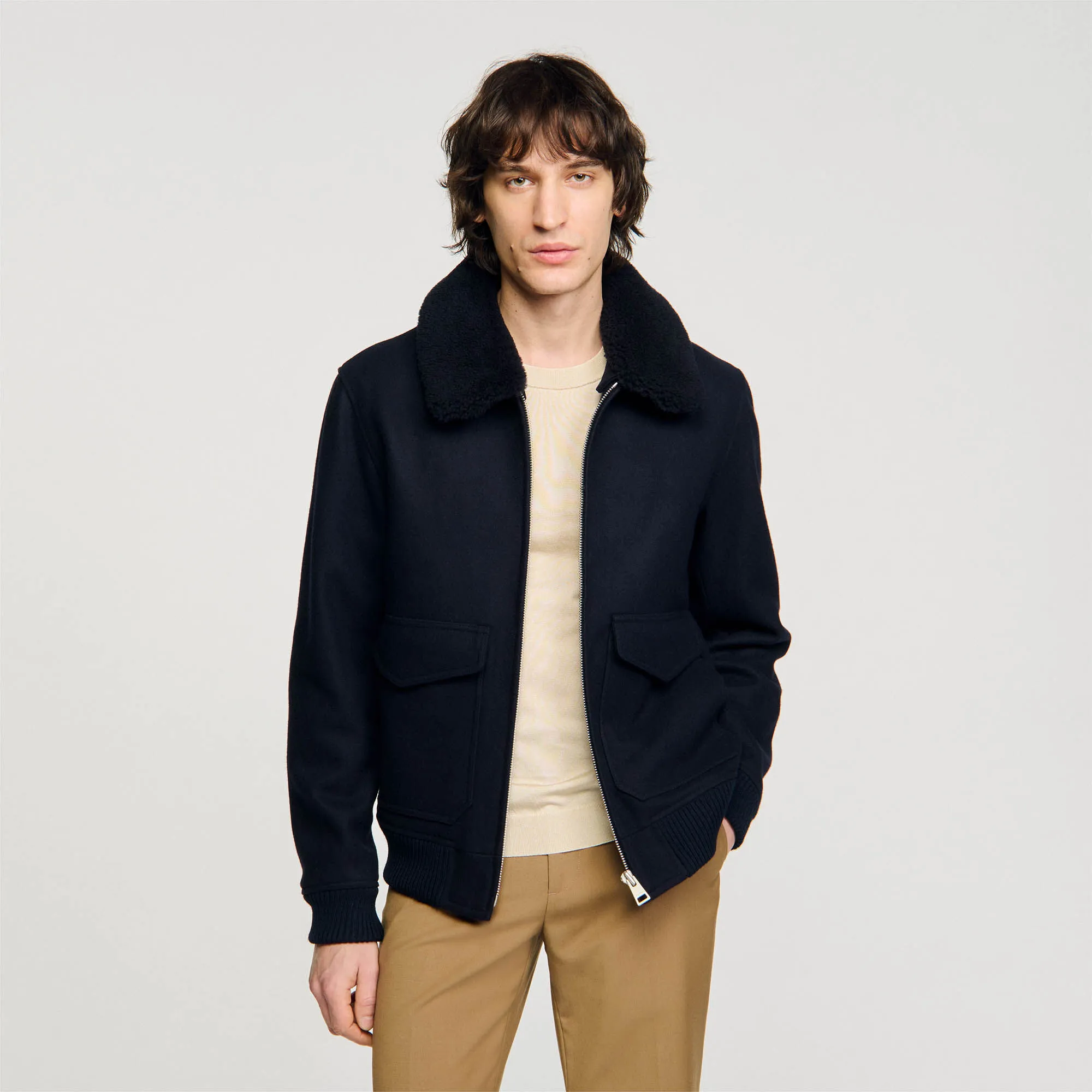 Wool aviator jacket