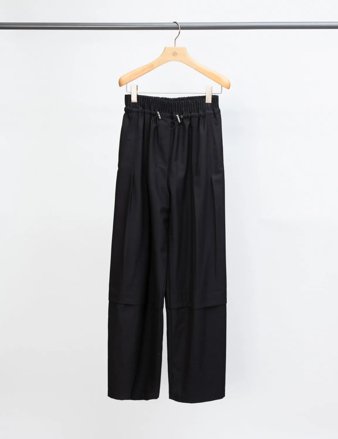 Wool Serge Gathered Drawstring Pant