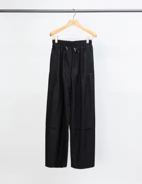 Wool Serge Gathered Drawstring Pant