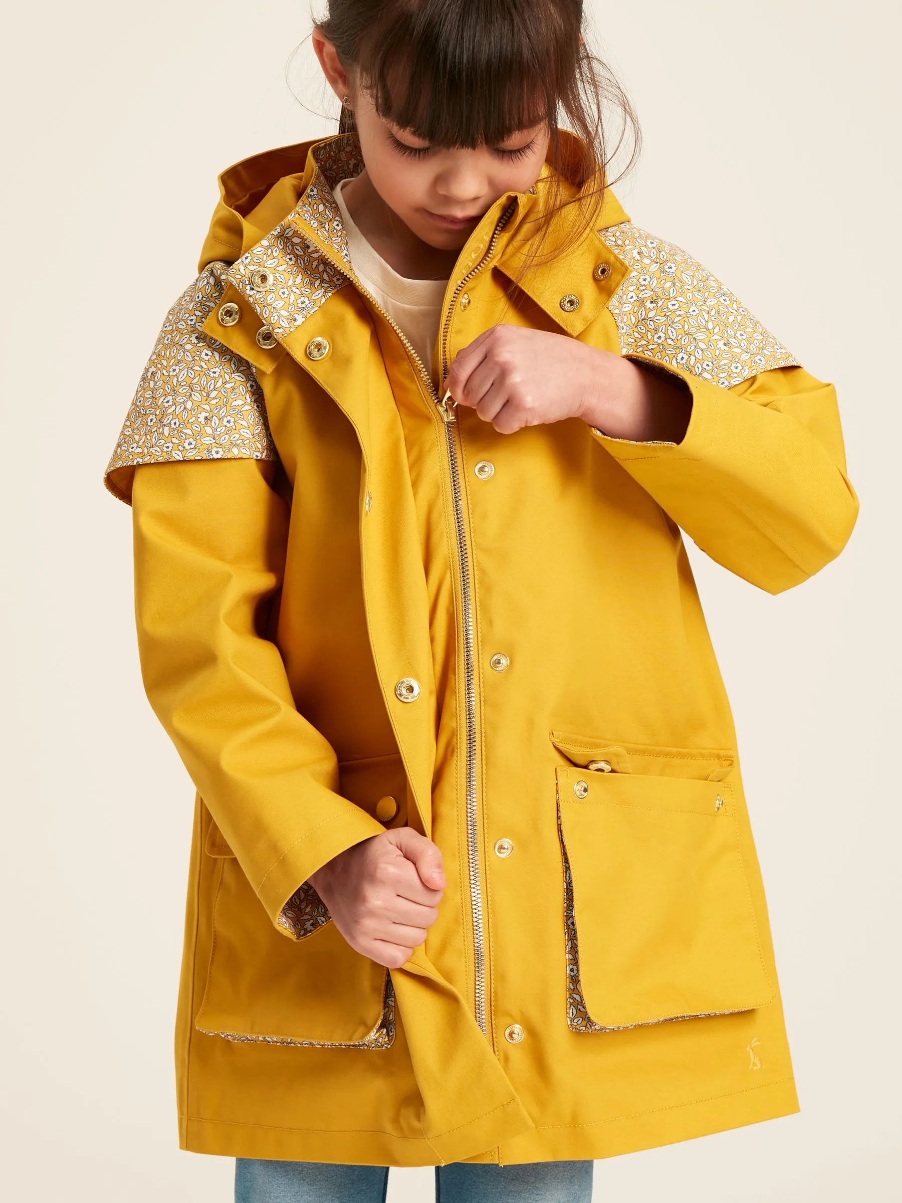 Yellow Waterproof Hooded Raincoat with Cape